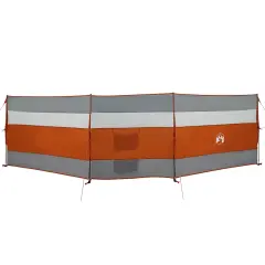 vidaXL Vetrobran za kampiranje sivo oranžen 508x130 cm vodoodporen