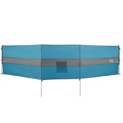 vidaXL Vetrobran za kampiranje moder 490x123 cm vodoodporen