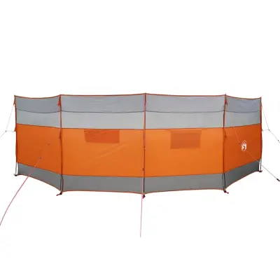 vidaXL Vetrobran za kampiranje sivo oranžen 510x153 cm vodoodporen