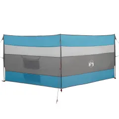 vidaXL Vetrobran za kampiranje moder 340x130 cm vodoodporen