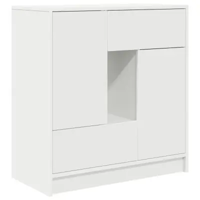 vidaXL Komoda s predali in vrati, bela, 70,5x34x74,5 cm