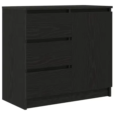 vidaXL Komoda s predalom črna hrast 71x35x65 cm inženirski les