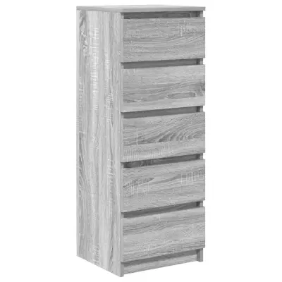 vidaXL Komoda s predali siva sonoma 37,5x35x99 cm inženirski les