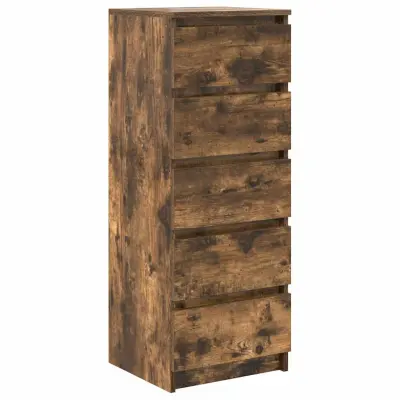 vidaXL Komoda s predali dimljeni hrast 37,5x35x99 cm inženirski les