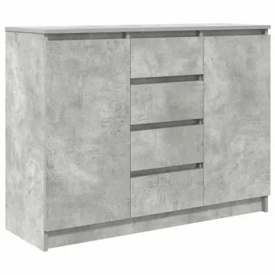 vidaXL Komoda s predali betonsko siva 100,5x35x76 cm inženirski les
