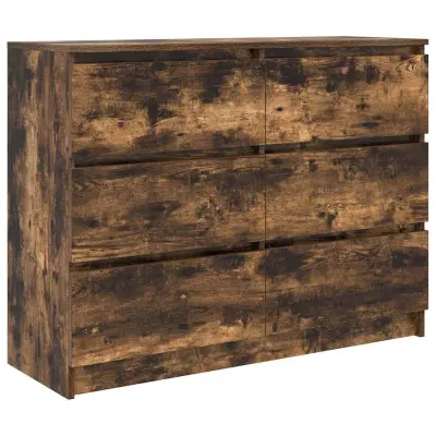vidaXL Komoda dimljeni hrast 100x35x76 cm inženirski les