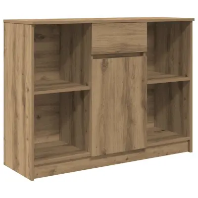 vidaXL Komoda s predalom artisan hrast 101x35x76 cm inženirski les