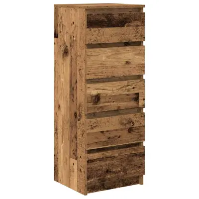 vidaXL Komoda s predali starinski les 37,5x35x99 cm inženirski les