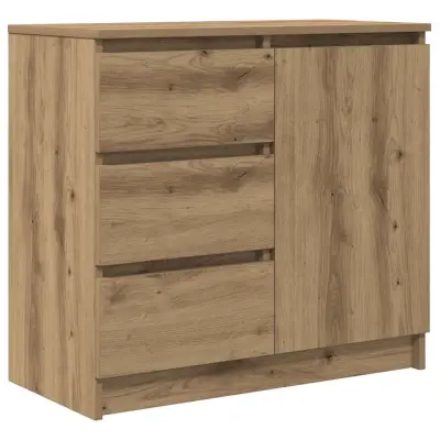 vidaXL Komoda s predalom artisan hrast 71x35x65 cm inženirski les