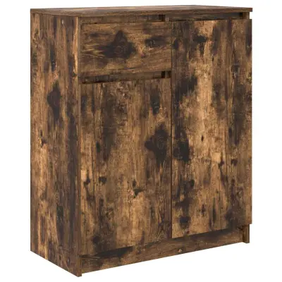 vidaXL Komoda s predalom dimljeni hrast 71x35x84 cm inženirski les