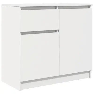 vidaXL Komoda s predalom bela 71x35x65 cm inženirski les