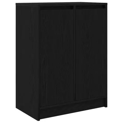 vidaXL Komoda črni hrast 57x34x76 cm inženirski les