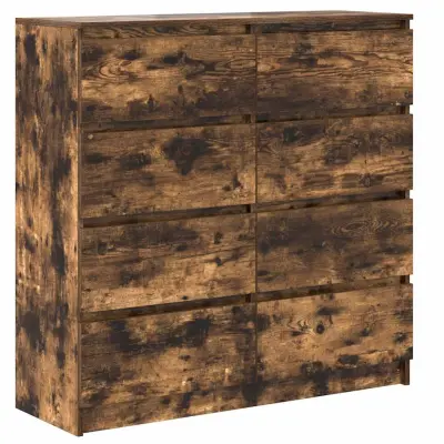 vidaXL Komoda dimljeni hrast 100x35x99 cm inženirski les
