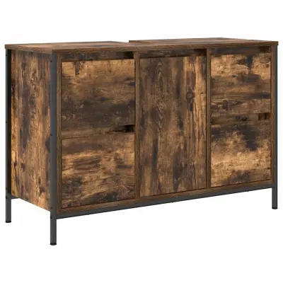 vidaXL umivalnik s predali dimljen hrast 90x34,5x60 cm