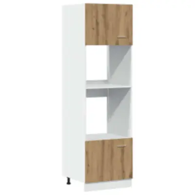 vidaXL Omara za mikrovalovno pečico “Lyon” artisan hrast 60x57x207cm