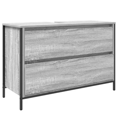 vidaXL Kopalniška omarica s predali siva sonoma 90x34,5x60 cm