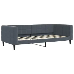 vidaXL Dnevna postelja brez vzmetnice temno siva 90x190 cm žamet