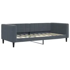 vidaXL Dnevna postelja brez vzmetnice temno siva 90x190 cm žamet