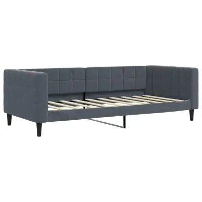 vidaXL Dnevna postelja brez vzmetnice temno siva 90x190 cm žamet