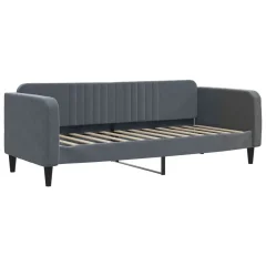 vidaXL Dnevna postelja brez vzmetnice temno siva 90x190 cm žamet