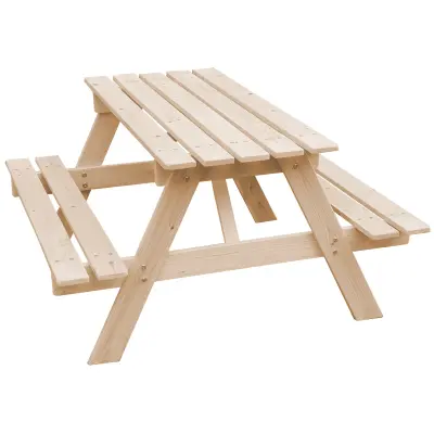 Piknik miza za otroke, trden les jelke - zunanja in notranja uporaba - 90x90xV50 cm - Timbela M018-1