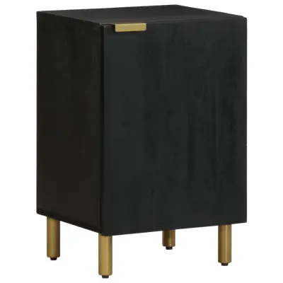 vidaXL Kopalniška omarica črna 38x33x58 cm iz umetnega lesa