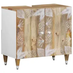 vidaXL Kopalniška omarica 62x33x58 cm trden mangov les