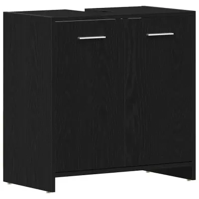 vidaXL Omarica za umivalnik črni hrast 60x33x60 cm inženirski les