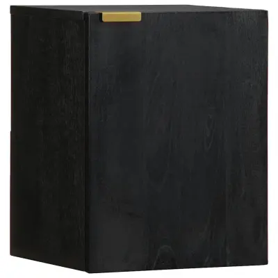 vidaXL Kopalniška viseča omarica črna 38x33x48 cm inženirski les