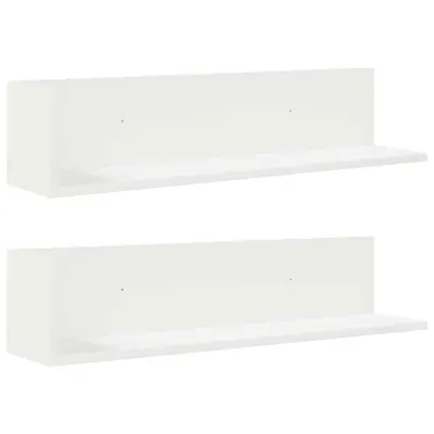 vidaXL Stenske police 2 kosa Bela 75x16,5x16,5 cm Inženirski les