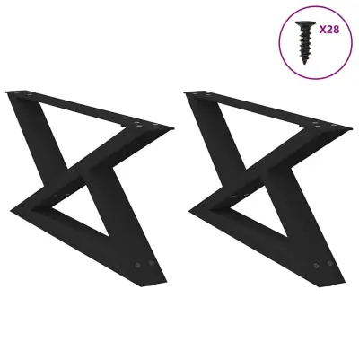 vidaXL Noge za klubsko mizico 2 kosa črne 70 x (30-31,3) cm jeklo