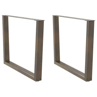 vidaXL Noge za jedilno mizo v obliki črke V, 2 kosa, naravno jeklo, 100 x (72-73,3) cm, jeklo