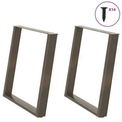 vidaXL Noge za jedilno mizo v obliki črke U, 2 kosa, naravno jeklo, 70 x (72-73) cm, jeklo