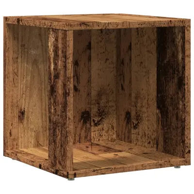 vidaXL Stranska miza Old Wood 33x33x34 cm Inženirski les