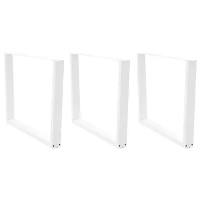 vidaXL Noge za jedilno mizo v obliki črke V, 3 kosi, bele 100 x (72-73,3) cm, jeklo