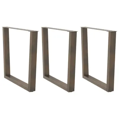vidaXL Noge za jedilno mizo v obliki črke V, 3 kosi, naravno jeklo, 80 x (72-73,3) cm, jeklo