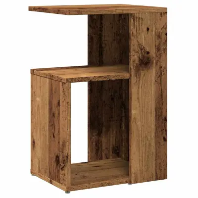 vidaXL Stranska miza Old Wood 36x30x56 cm Inženirski les
