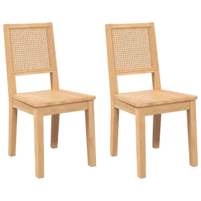 vidaXL Jedilni stoli 2 kosa masivne lesene gume