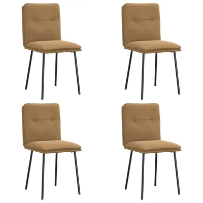 vidaXL Jedilni stoli 4 kosi rjav žamet