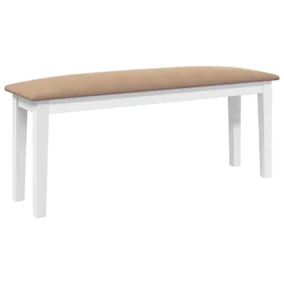 vidaXL klop 110 cm Bela masivna lesena guma