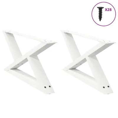 vidaXL Noge za klubsko mizico 2 kosa bele 70 x (30-31,3) cm jeklo