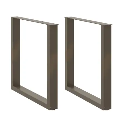 vidaXL Noge za jedilno mizo v obliki črke U, 2 kosa, naravno jeklo, 90 x (72-73) cm, jeklo