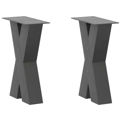 vidaXL Noge za klubsko mizico v obliki črke X 2 kosa antracitne 28 x (42-43) cm jeklo