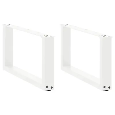vidaXL Noge za klubsko mizico v obliki črke U, 2 kosa, bele, 60 x (30-31) cm, jeklo