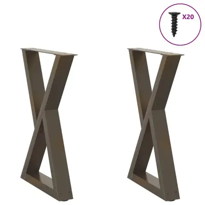 vidaXL Noge za jedilno mizo 2 kosa naravno jeklo 60 x (72-73,3) cm jeklo
