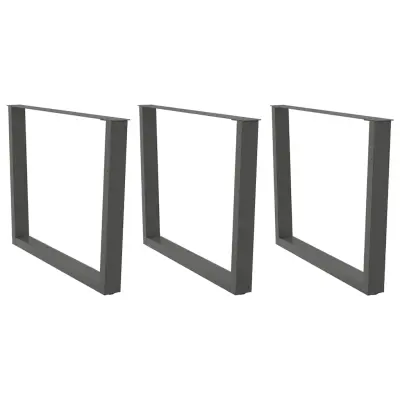 vidaXL Noge za jedilno mizo v obliki črke V, 3 kosi, antracitne, 100 x (72-73,3) cm, jeklo