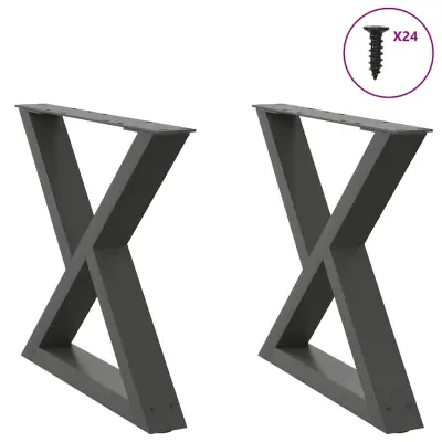 vidaXL Noge za klubsko mizico 2 kosa antracit 50 x (42-43,3) cm jeklo