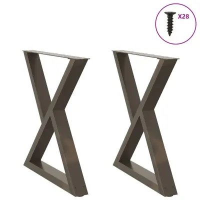 vidaXL Noge za jedilno mizo 2 kosa naravno jeklo 70 x (72-73,3) cm jeklo