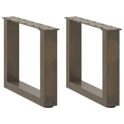 vidaXL Noge za klubsko mizico v obliki črke U, 2 kosa, naravno jeklo, 40 x (30-31) cm, jeklo