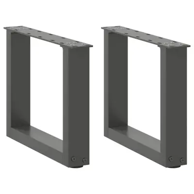 vidaXL Noge za klubsko mizico v obliki črke U 2 kosa antracit 40 x (30-31) cm jeklo